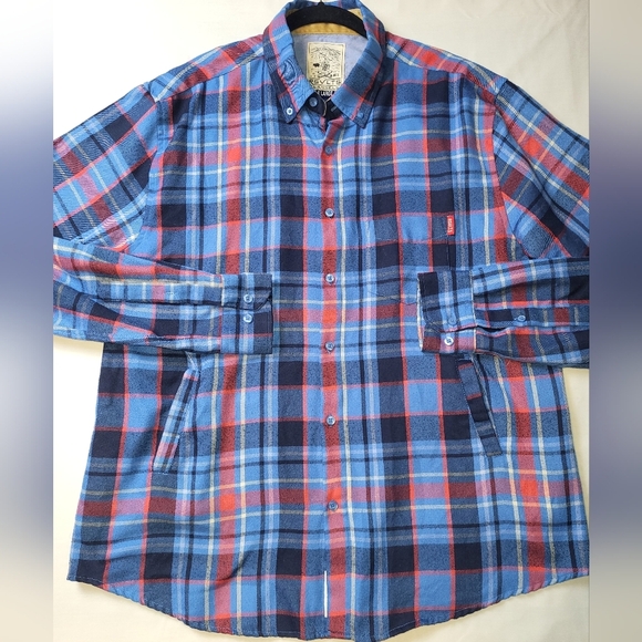 RSVLTS The Minnesotan Flannel Shirt Men's Size X‎ Large Blue Red Front Pockets - Picture 10 of 10